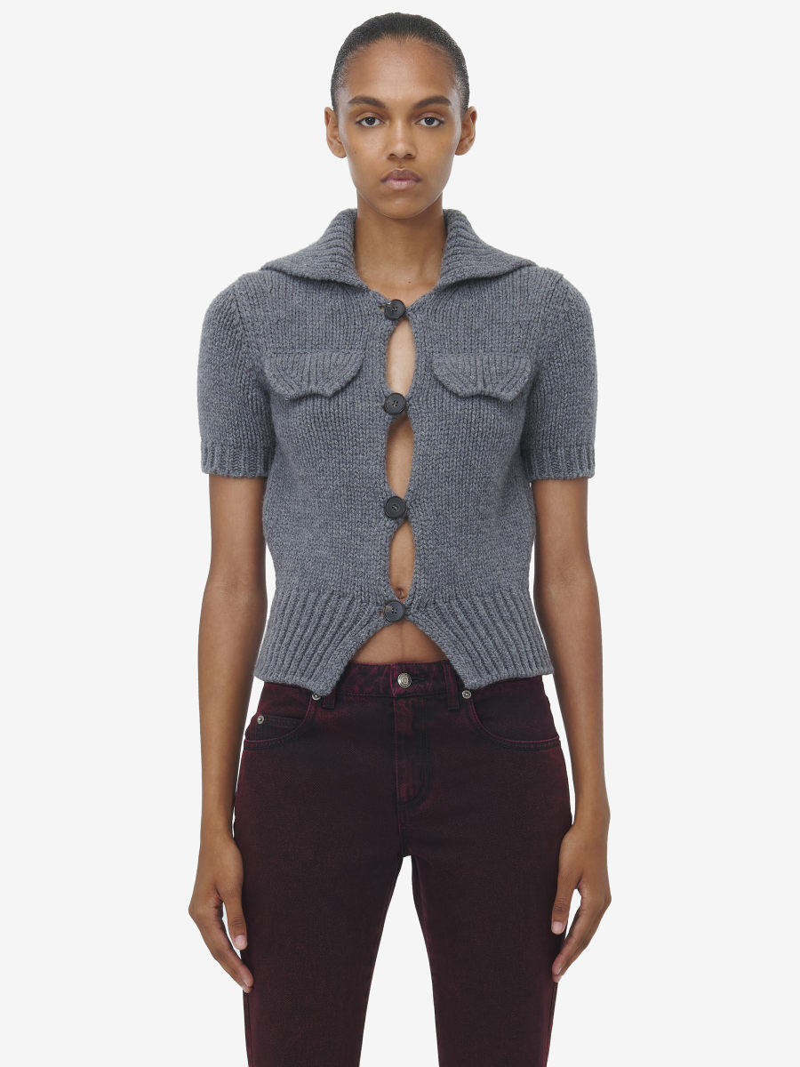 ALEXANDER MCQUEEN - Wool Cashmere Knit Top - Item 816995Q1BB85011